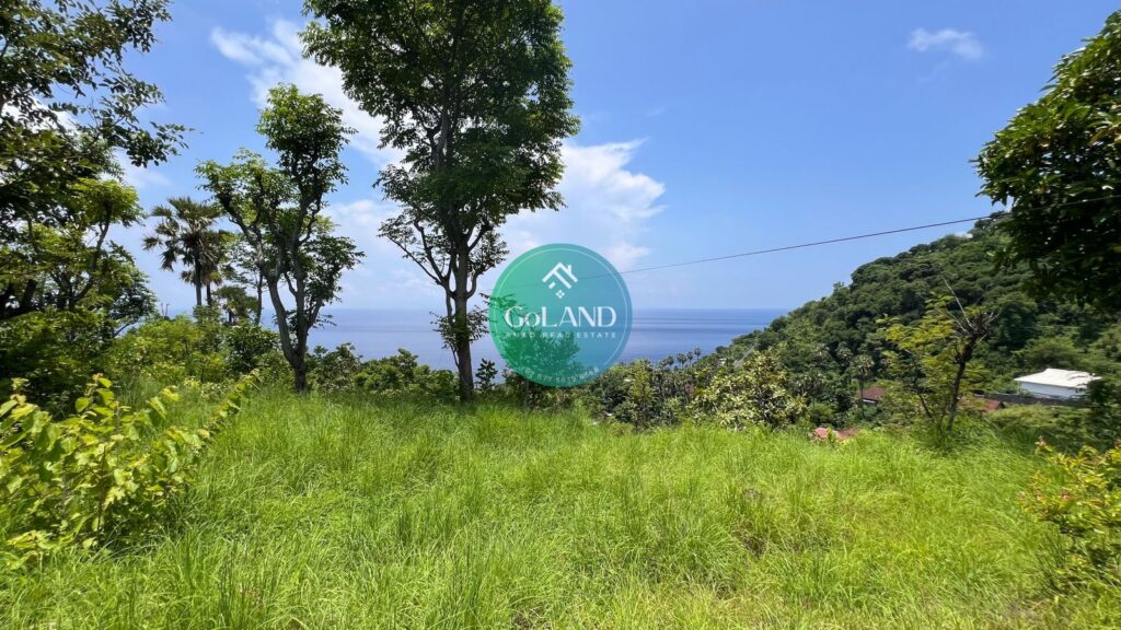 View of ocean from freehold land for sale in Amed East Bali